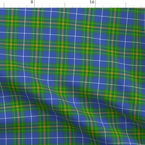Nova Scotia Fabric - Plaid Official Tartan 3&quot; By Weavingmajor Green Blue Violet Canada Check - Cotton Fabric By The Yard With Spoonflower
