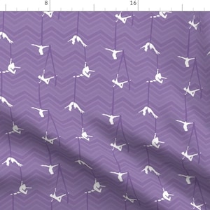 Aerial Silks Purple Acrobatics Chevron Girls Fabric - Aerial Silks By Qbs - Aerial Silks Cotton Fabric By The Yard With Spoonflower