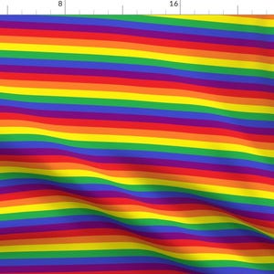 Rainbow Pride Striped Fabric - Rainbow Pride Stripes By Abandonedwarehouse - Lgbt Rainbow Pride Cotton Fabric By The Yard With Spoonflower
