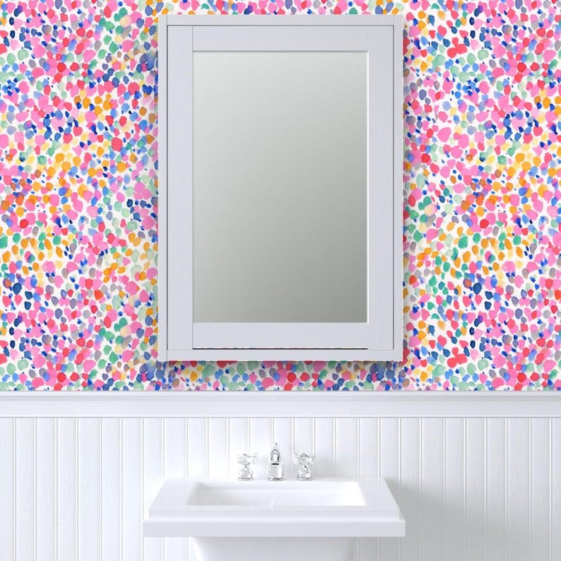Polka Dot Wallpaper - Lighthearted Pastel by Mjmstudio - Kids Colorful ...