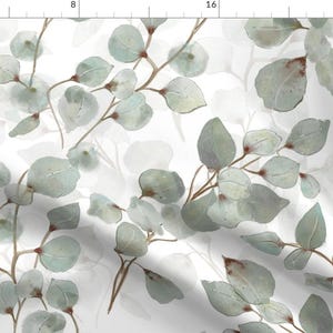 Botanical Fabric - Eucalyptus Leaves by canedoandco - Australian Flowers Farmhouse Plant Flora Fabric by the Yard by Spoonflower image 1