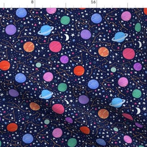 Outerspace Fabric - Astronauts In Space With Rocket Ship By Latheandquill - Space Astronaut Stars Cotton Fabric By The Yard With Spoonflower