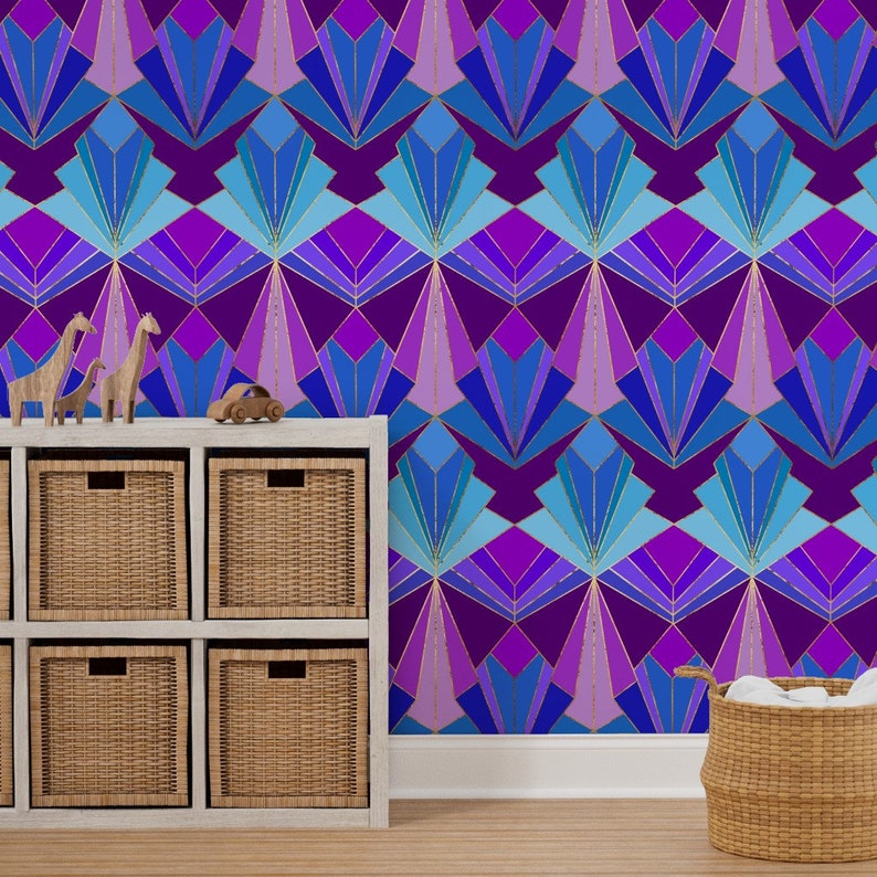 Art Deco Wallpaper Peacock Art Deco by Thewellingtonboot Etsy