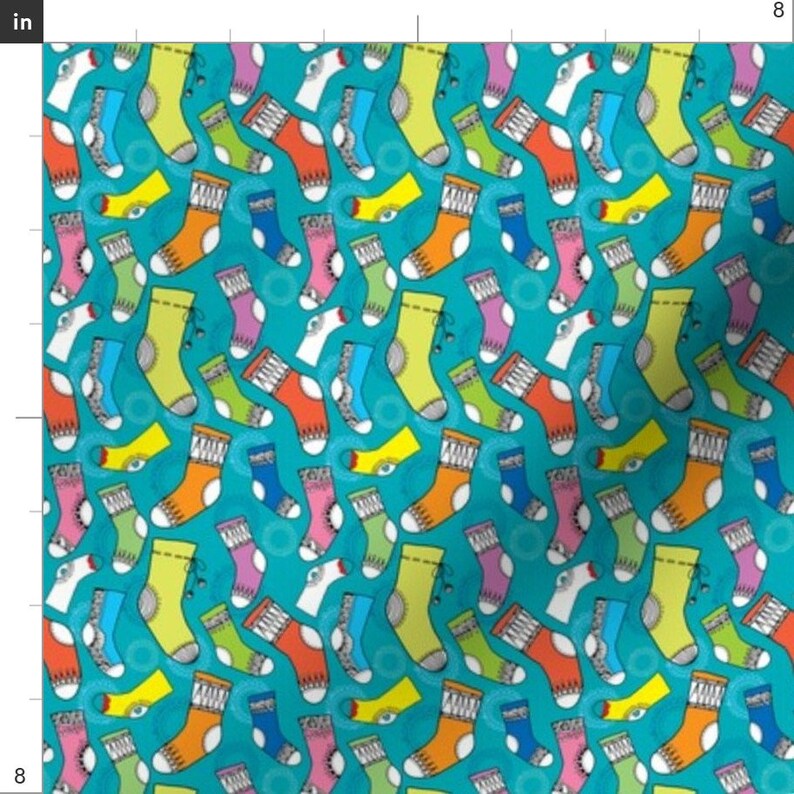 Funny Socks Fabric Funny Socks by Sticksandpins Rainbow Etsy