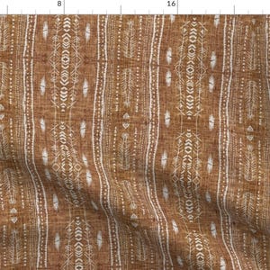 Tribal Fabric - Atlantis Fleet Mustard Solid By Nouveau Bohemian - Aboriginal Mudcloth Farmhouse Cotton Fabric By The Yard With Spoonflower