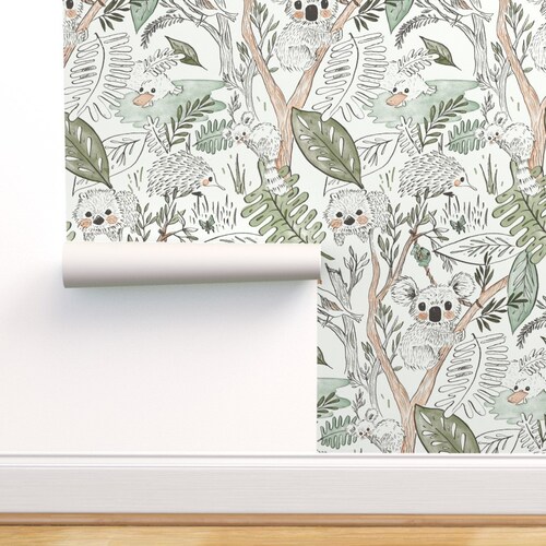 Nursery Wallpaper Australian Safari Wallpaper by Etsy