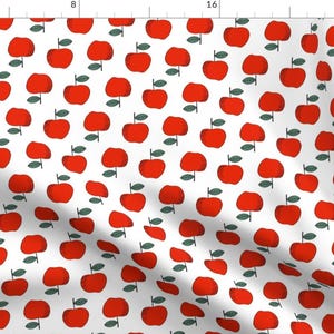 Apples Fabric - Apple // Apples Red Apple Kids Sweet Fruit Fruits Vegan By Andrea Lauren - Apples Cotton Fabric By The Yard With Spoonflower