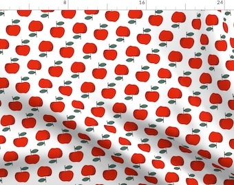 Apples Fabric - Apple // Apples Red Apple Kids Sweet Fruit Fruits Vegan By Andrea Lauren - Apples Cotton Fabric By The Yard With Spoonflower