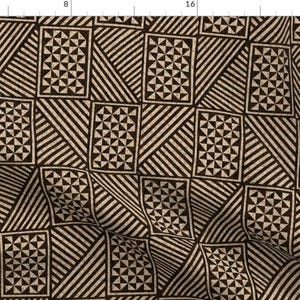 Tiki Fabric - Masi 1a by muhlenkott - Ocean Tribal Mudcloth Art Deco Tapa Fiji Polynesian Fabric by the Yard by Spoonflower