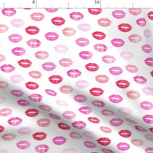 Kisses Fabric - Smooches - Kisses - Multi Pink By Littlearrowdesign - Kisses Valentine&#39;s Day Cotton Fabric By The Yard With Spoonflower