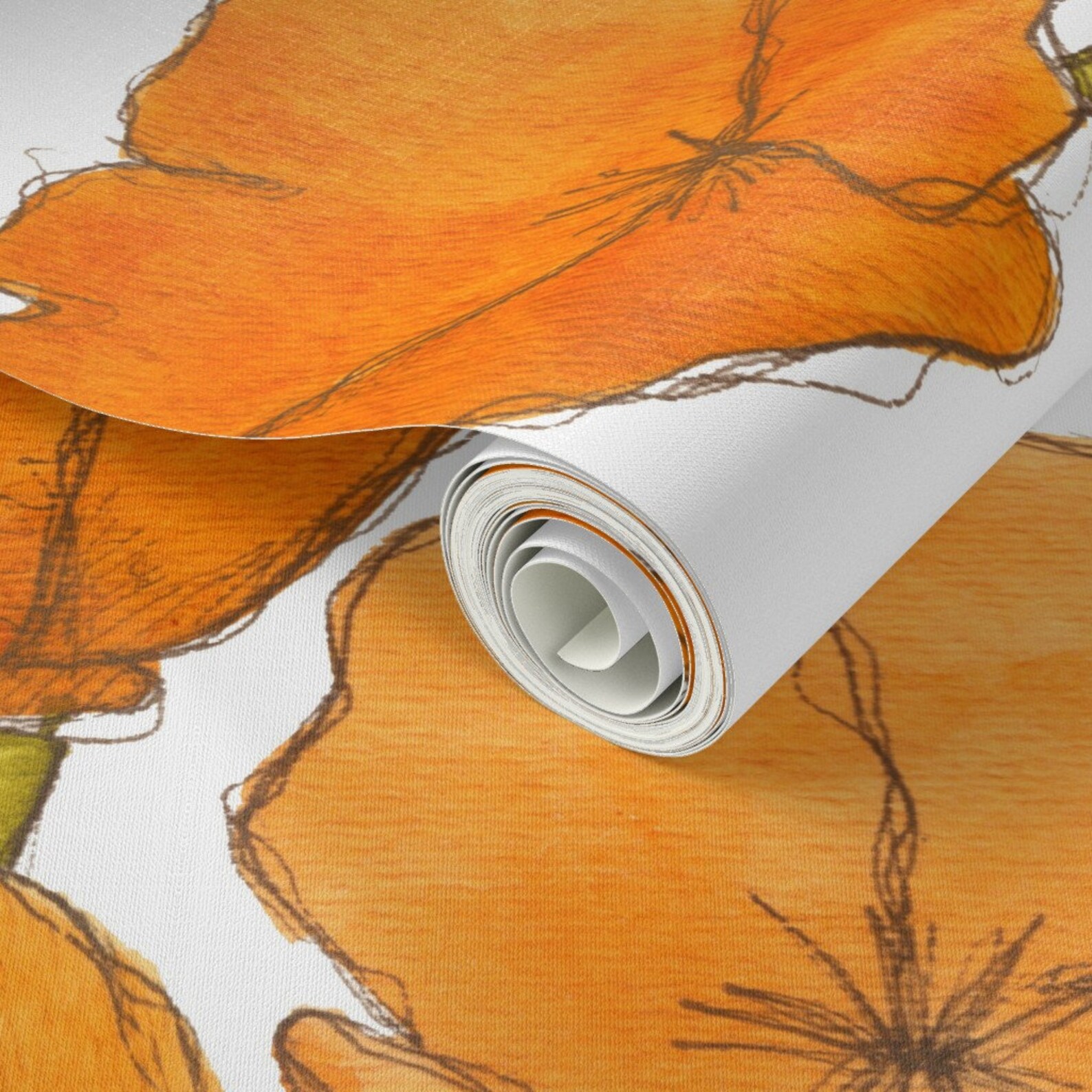 California Poppy Wallpaper Poppy Large Scale by Studiodena - Etsy