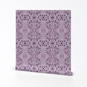 Purple Design Wallpaper - Mmm Mauve By Edsel2084 - Abstract Purple Custom Printed Removable Self Adhesive Wallpaper Roll by Spoonflower