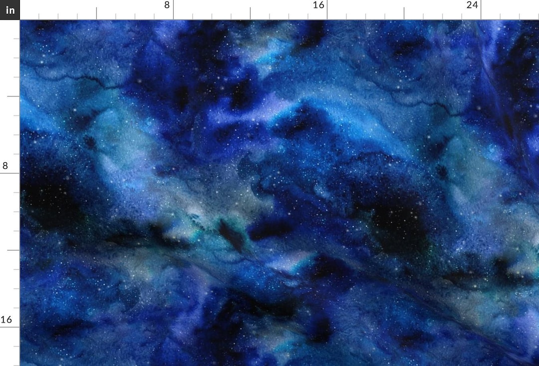 Blue Black Space Fabric - Galaxy D by Dinaramay - Space Cotton Fabric ...