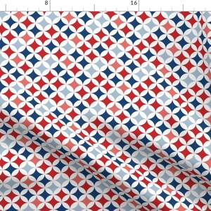 Mod Red White Blue Fabric - American Diamonds by thinlinetextiles - 4th Of July Independence Day Patriotic Fabric by the Yard by Spoonflower