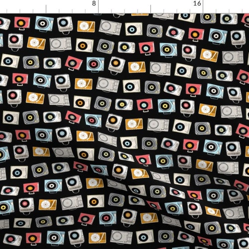 Vinyl Record Music Fabric Retro Vinyl by Ravynka Vinyl Etsy