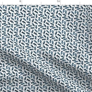 Rhino Fabric - Tiny Watercolor Rhinos Blue By Micklyn - Rhino Blue White Watercolor Nursery Decor Cotton Fabric By The Yard With Spoonflower