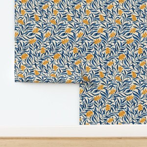 Carta da parati vintage Cottagecore autoadesiva - Fiori rampicanti blu - Decorazione murale rimovibile - Fiori rampicanti di denesannadesign immagine 4
