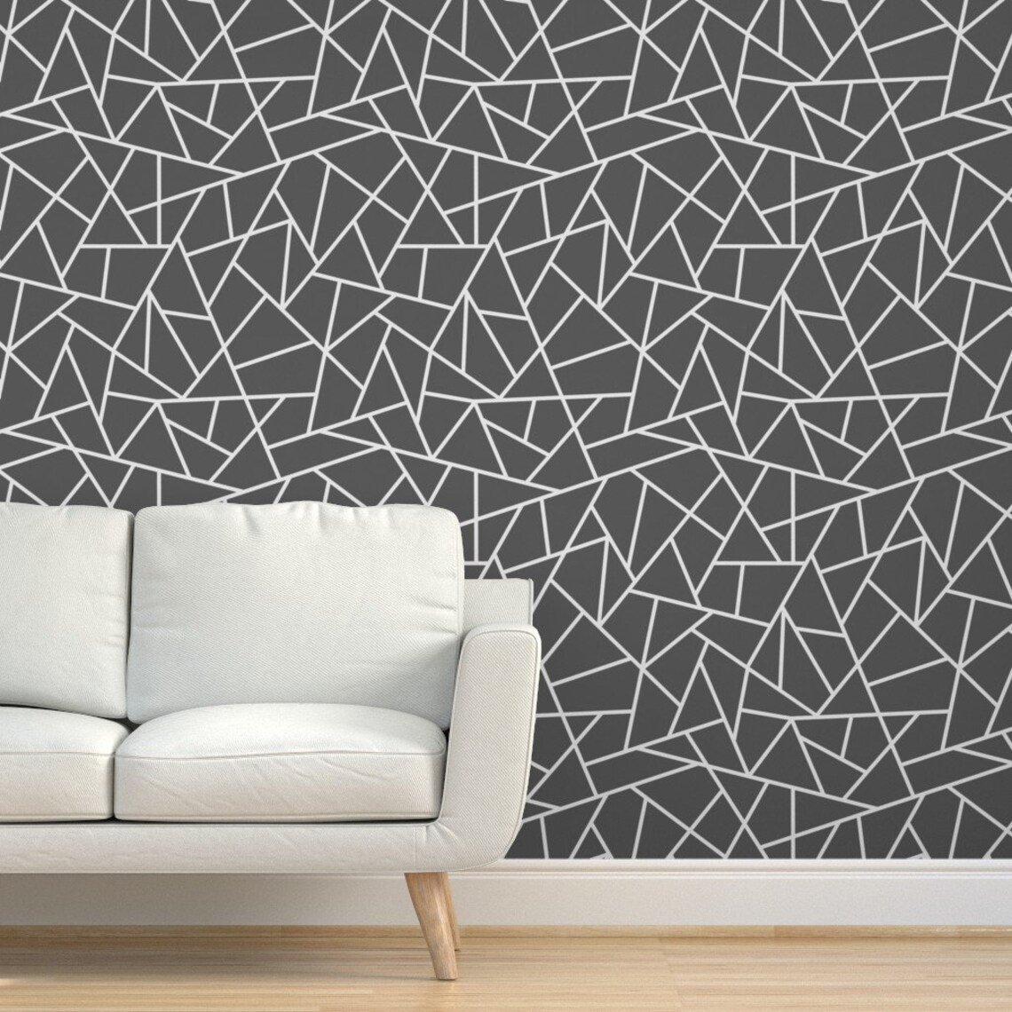 Abstract Wallpaper Abstract Geometric Charcoal by Sierra Etsy