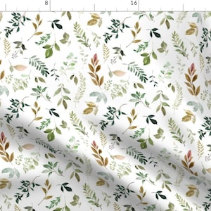 Leaves Fabric - Woodsy Leaves by hipkiddesigns -  Floral Nature Leaf Sage Autumn Fall Botanical Greenery Fabric by the Yard by Spoonflower