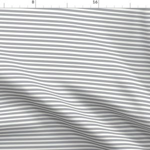 Gray and White Stripe Fabric - Grey Stripes By Modfox - Gray Gender Neutral Nursery Decor Cotton Fabric By The Yard With Spoonflower