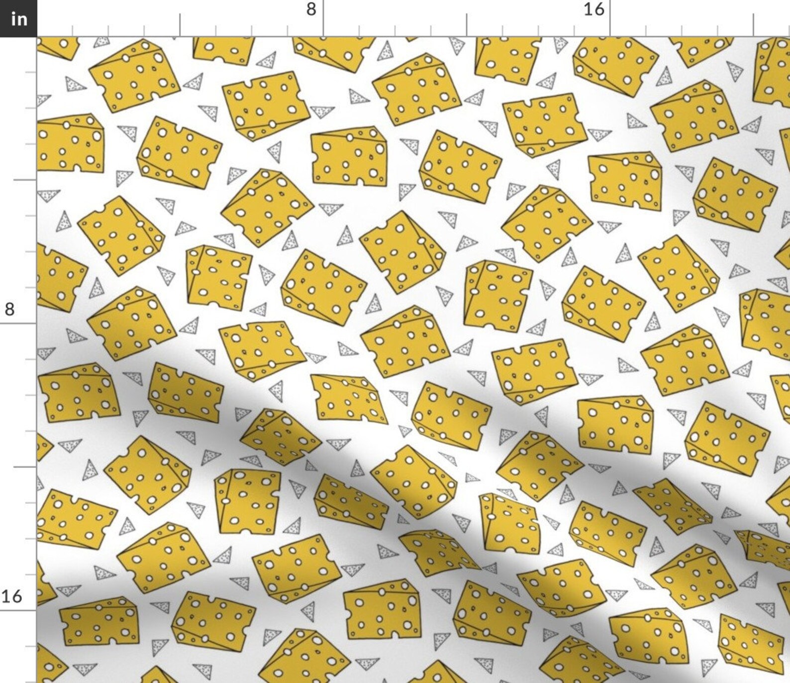Swiss Cheese Fabric Yellow Geo Novelty Food Fabric Print For Etsy