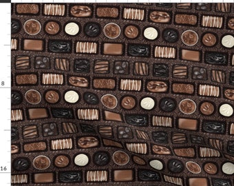 Chocolate Box Fabric - Box Of Chocolates by hblovescrafts - Milk Chocolate Truffle Valentines Day Fabric by the Yard by Spoonflower