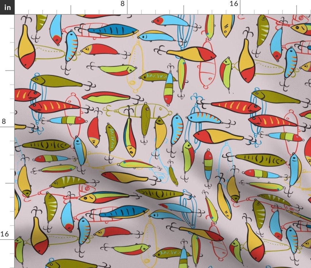 Fishing Lure Fabric Fishing Lures P1 by Creativeallure Etsy