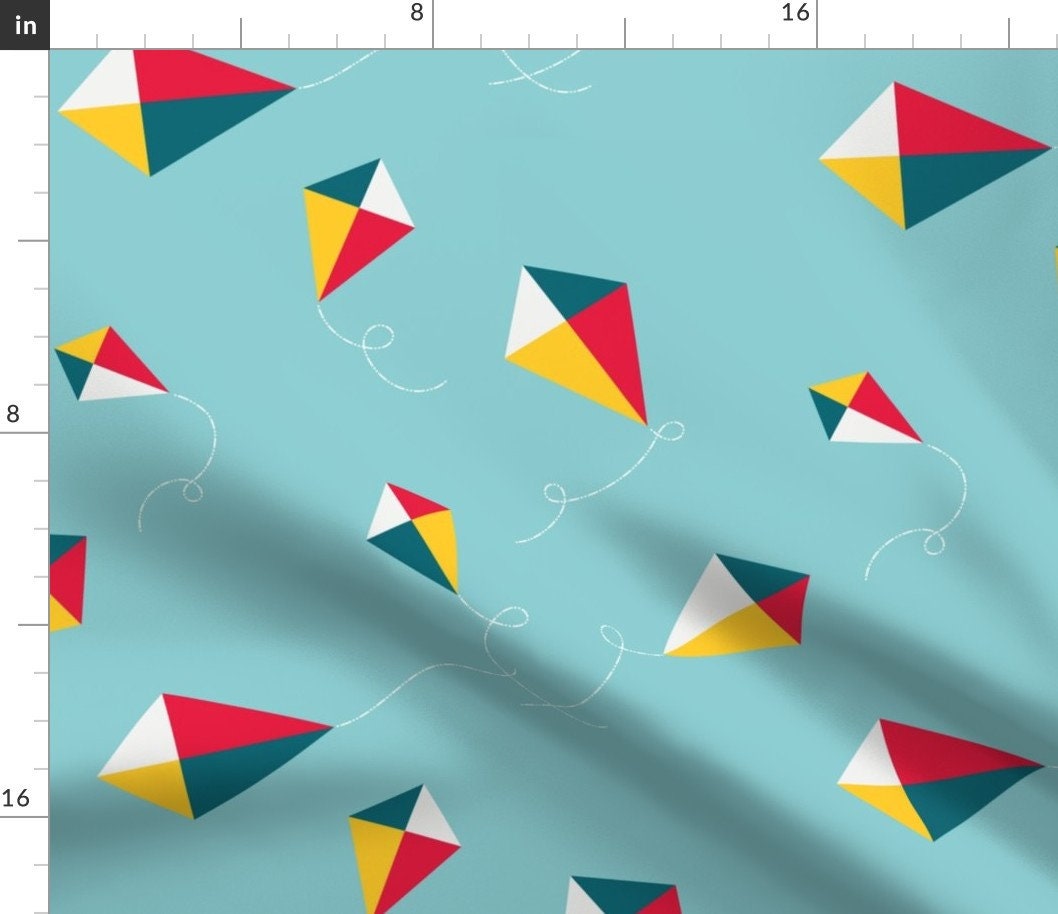 Kites Fabric Kites By Motifunique Kites Flying Kids Etsy España