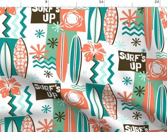 Surf's Up! Fabric - Surf's Up! By Celiaforrester - Tropical Beach Surfing Decor Cotton Fabric By The Yard With Spoonflower