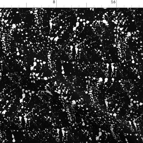 Black and White Abstract Fabric Ink Splatter Black and White Etsy