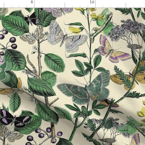 Butterfly Floral Spring Fabric - Springtime In The Butterflies ~ Garden ~ Brillig By Peacoquettedesigns - Butterfly Fabric With Spoonflower