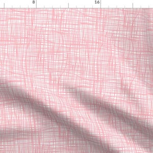 Pink Grid Fabric - Grid Stripes Geometric Pink By Caja Design - Pink and White Spring Upholstery Cotton Fabric By The Yard With Spoonflower