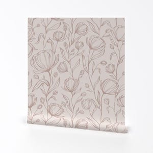 Floral Wallpaper - Climbing Floral By Writtenbykristen - Jumbo Blush Spring Floral Removable Self Adhesive Wallpaper Roll by Spoonflower