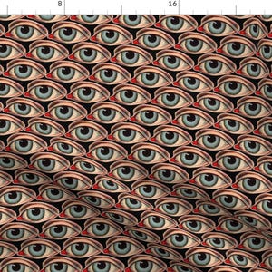 Gothic Halloween Fabric - Vintage Eye by myflamingheart - Science Eye Oddity Pop Art Creepy Anatomy Fabric by the Yard by Spoonflower