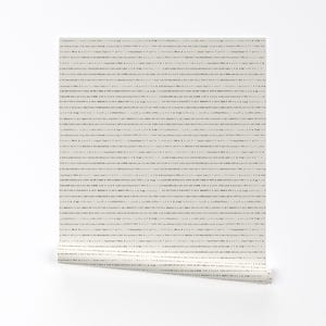 Carta da parati a righe - Dot Stripe di Crystal Walen - Rotolo di carta da parati autoadesiva rimovibile orizzontale beige neutro di Spoonflower