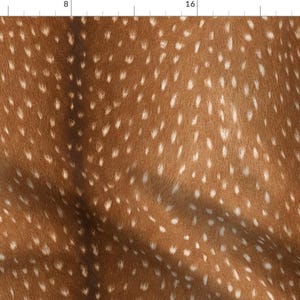 Deer Hide Brown Deer Spots Fabric - Bright Deer Hide // Large By Thinlinetextiles - Deer Hide Cotton Fabric By The Yard With Spoonflower