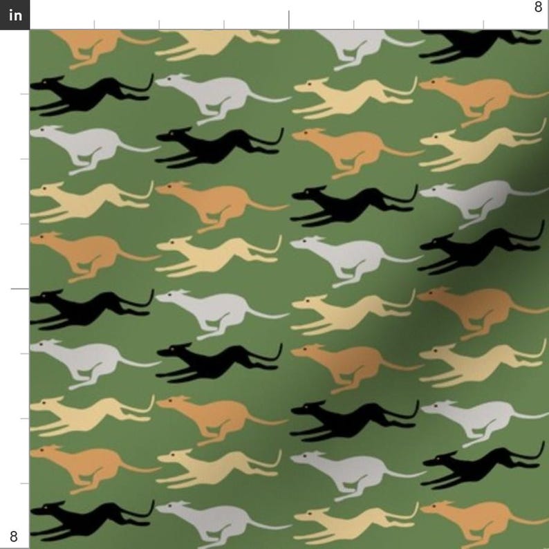 Running Greyhound Fabric - Running Greyhounds by Eclectic House ...