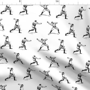 Vintage Baseball Fabric - Vintage Baseball Players By Cloudycapevintage - Baseball Sports Cotton Fabric By The Yard With Spoonflower