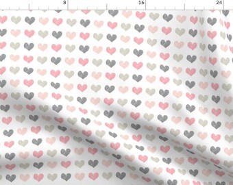 Watercolor Hearts Fabric - Chalk Multi Hearts || Valentines Day By Littlearrowdesign - Hearts Cotton Fabric By The Yard With Spoonflower