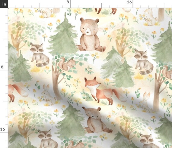 Autumn Woodland Fabric Woodland Animals Baby Animals - Etsy UK Autumn Woodland Fabric Woodland Animals Baby Animals - Etsy UK