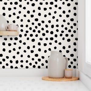 Nursery Wallpaper - Dots Cream Neutral Minimal Animal Spots by Charlotte Winter - Removable Self Adhesive Wallpaper Roll by Spoonflower image 7