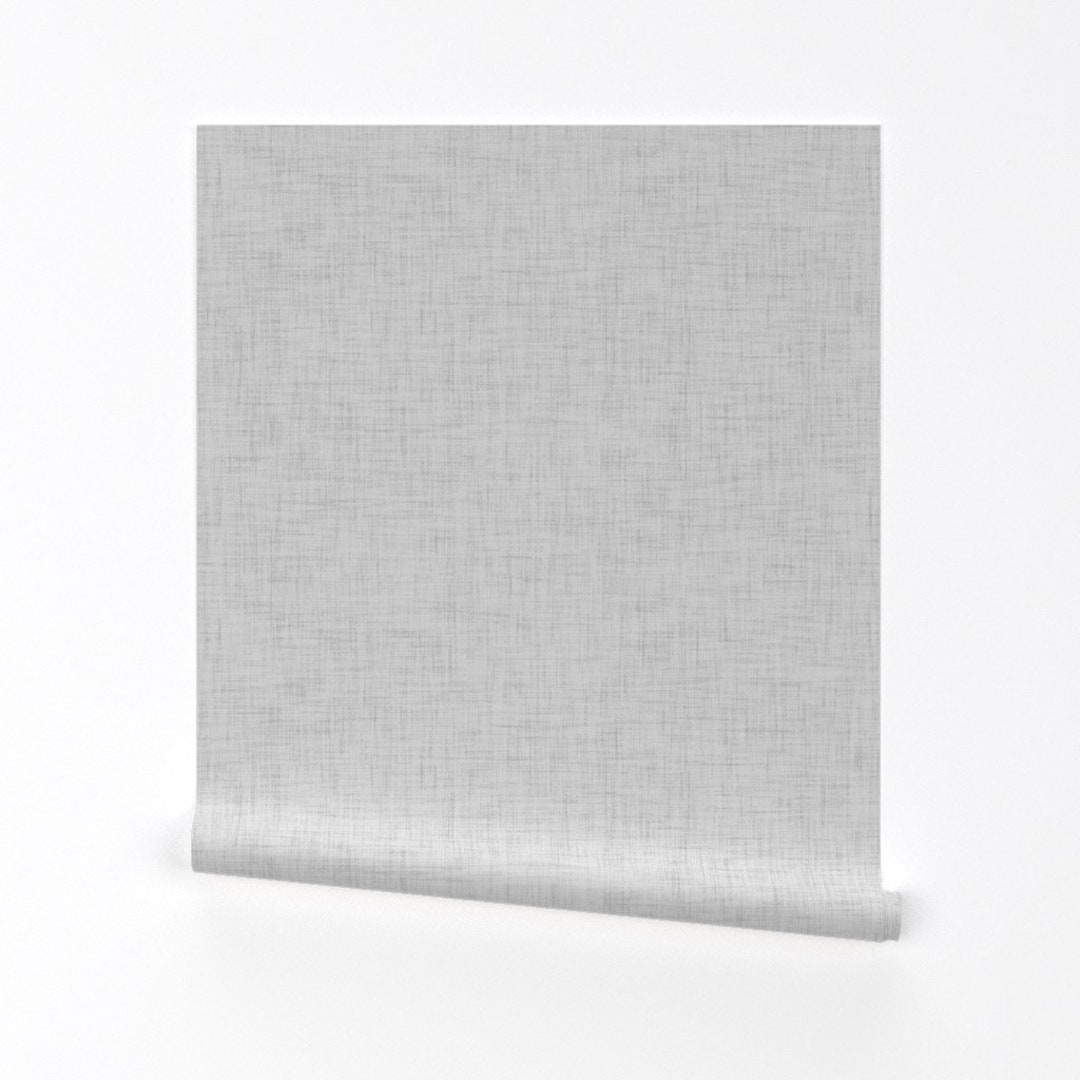 Grey Linen Look Wallpaper Very Light Grey and White by Erin - Etsy