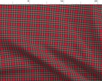 Traditional Fabric - Royal Tartan Small by misstiina - Christmas Plaid Tartan Scotland Classic Red Holiday Fabric by the Yard by Spoonflower