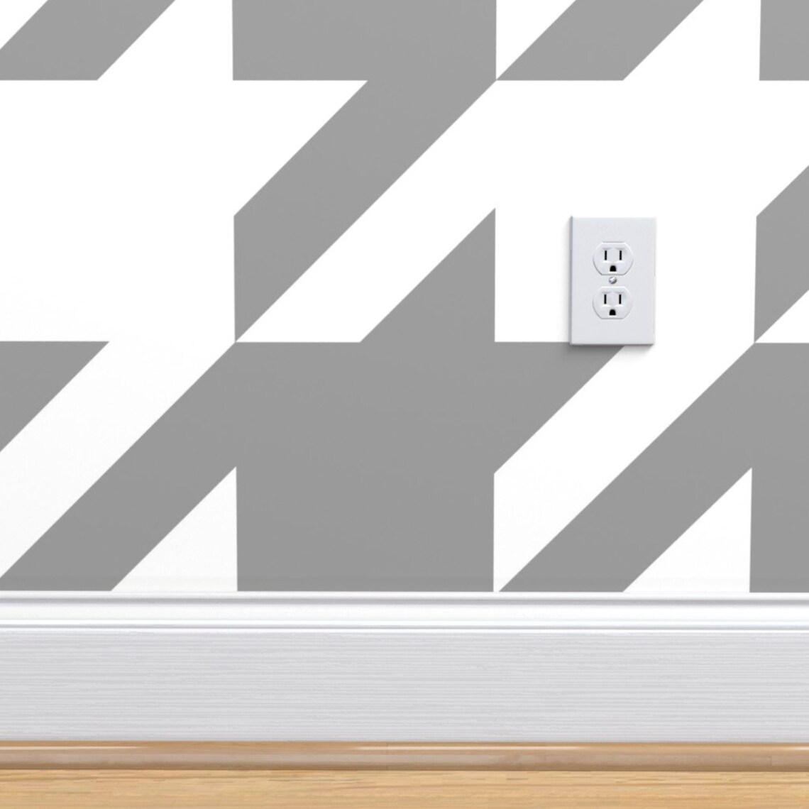 Houndstooth Wallpaper Modern Gray White by | Etsy