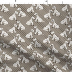 Bedlington Terrier Fabric - Bedlington Terriers By Chantal Pare - Pet Bedlington Terrier Cotton Fabric By The Yard With Spoonflower