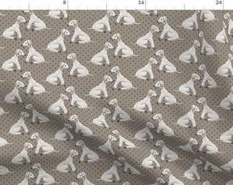 Bedlington Terrier Fabric - Bedlington Terriers By Chantal Pare - Pet Bedlington Terrier Cotton Fabric By The Yard With Spoonflower