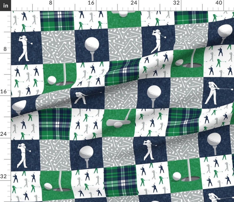 Golf Cheater Quilt Fabric Fabric Golf Wholecloth Green Etsy