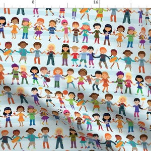 Sisterhood People Around The World Fabric - Sisters Around The World By Tinastextiles - Sister Cotton Fabric By The Yard With Spoonflower