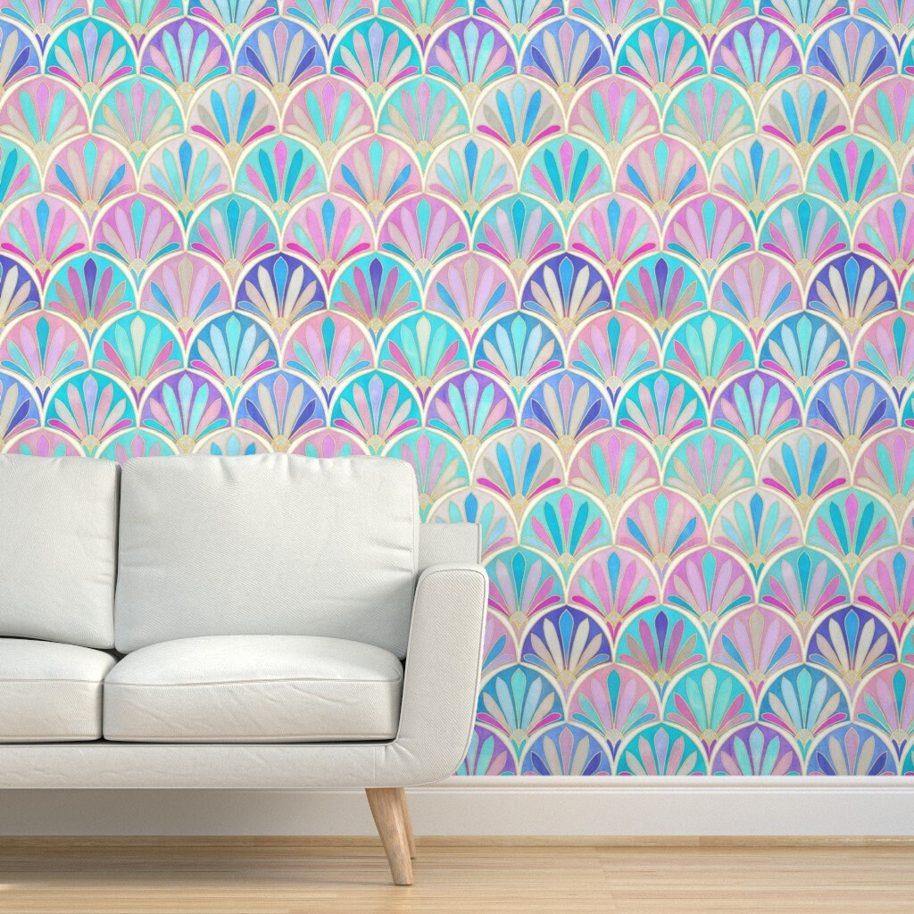 Pastel Art Deco Fabric Glamorous Twenties Art Deco Large by Etsy