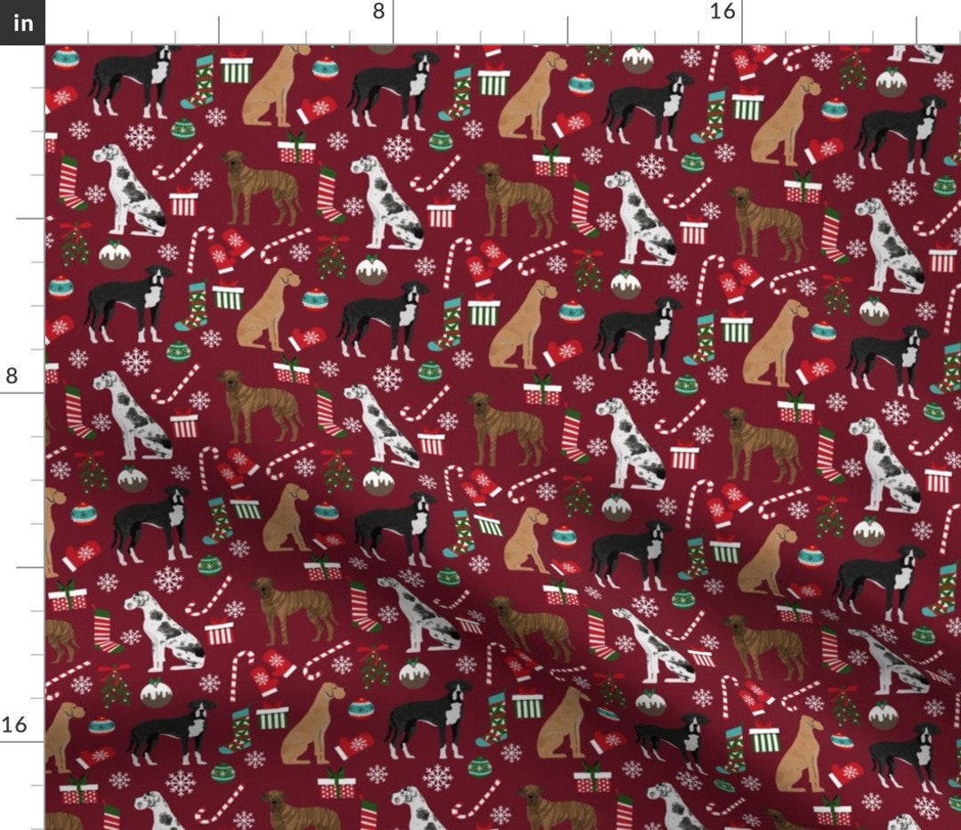 Great Dane Fabric Great Dane Mixed Coats Christmas Dog Breeds Pets Ruby